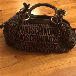 Moschino logo brown bag